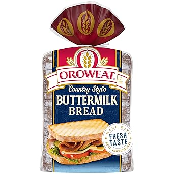 Oroweat Country Style Buttermilk Bread, Country Bread Free From Artificial Colors, Flavors and Preservatives, 24 Oz Loaf