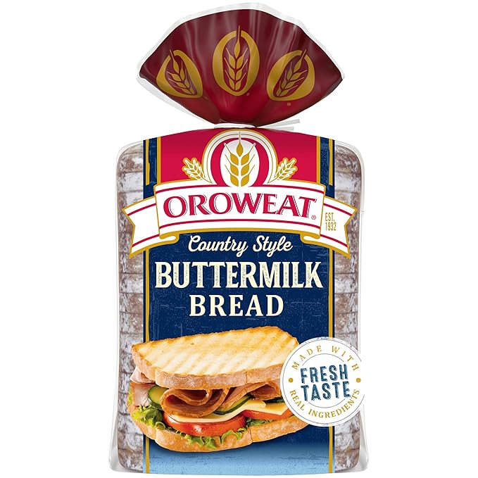Oroweat Country Style Buttermilk Bread, Country Bread Free From Artificial Colors, Flavors and Preservatives, 24 Oz Loaf