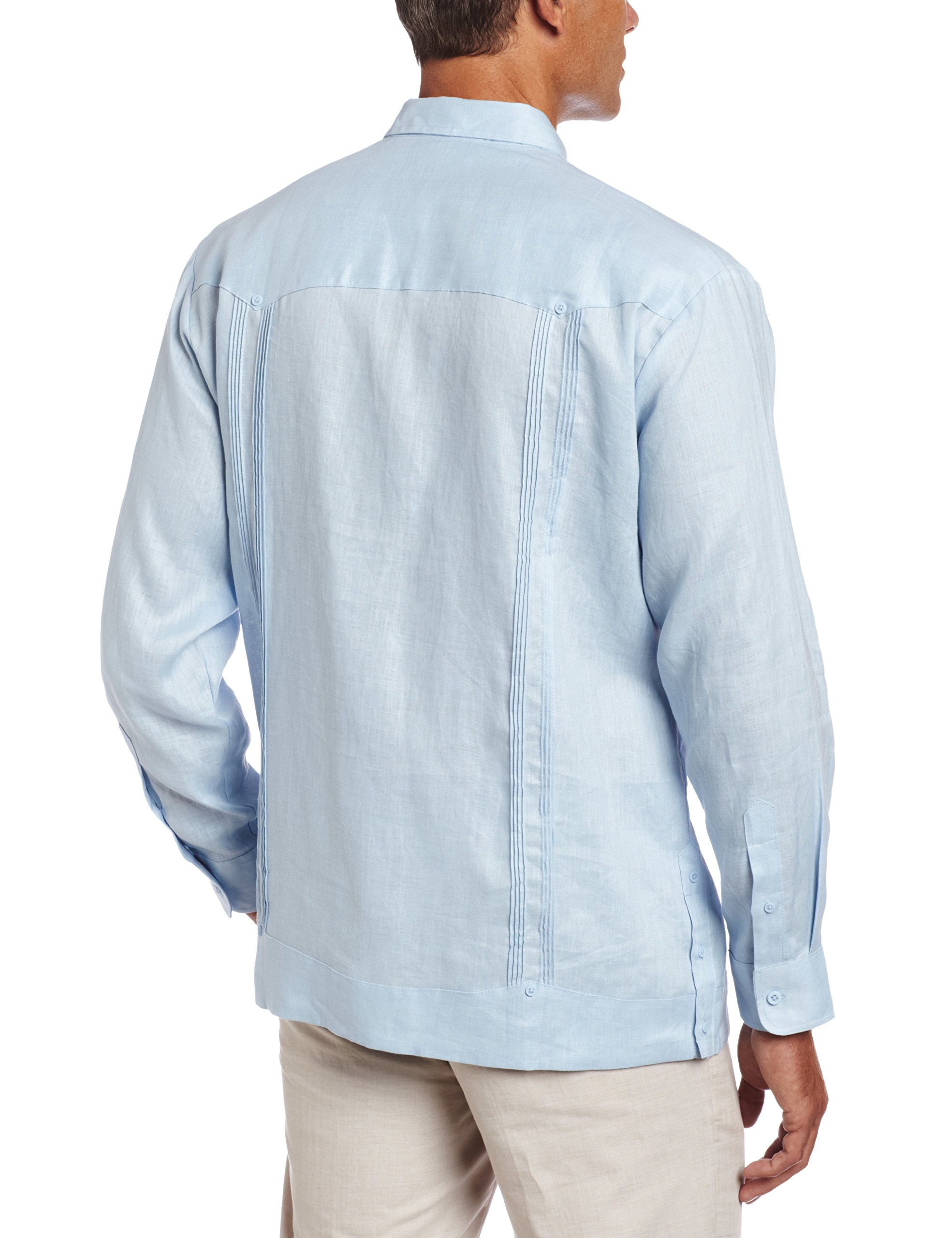 Cubavera 100% Linen Four-Pocket Long Sleeve Button-Down Guayabera Shirt (Available In Big & Tall) Camisa Abotonada Hombre (Pack de 1)