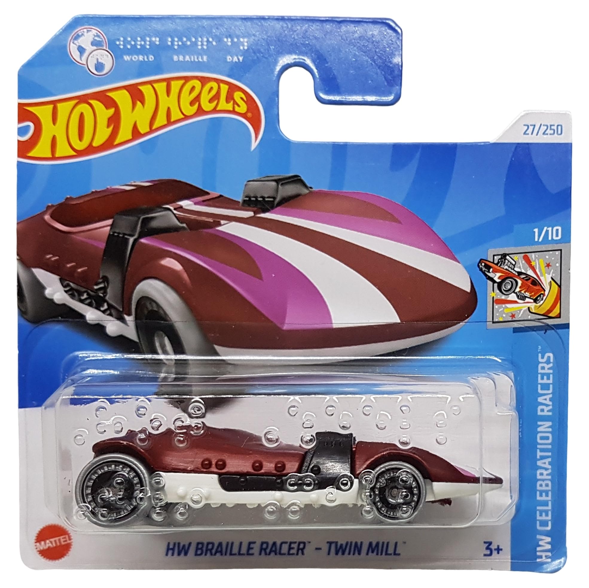 Hot Wheels - HW Braille Racer - HW Celebration Racers 1/10 - HRY95 - Short Card - Twin Mill - World Braille Day - Mattel 2024-1:64