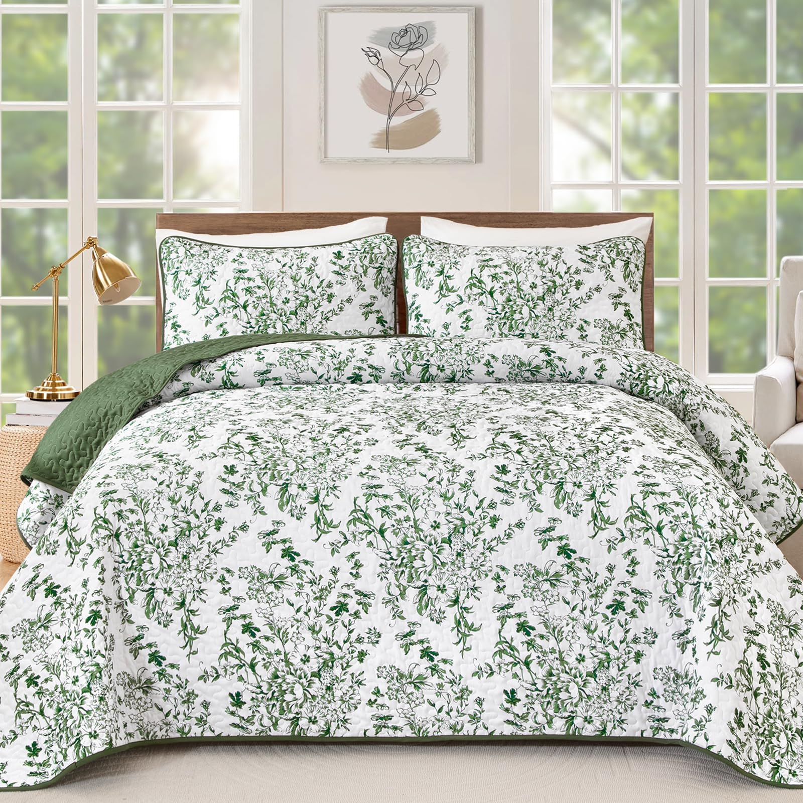 Parure de lit Queen Size WONGS BEDDING avec housse de couette et taies