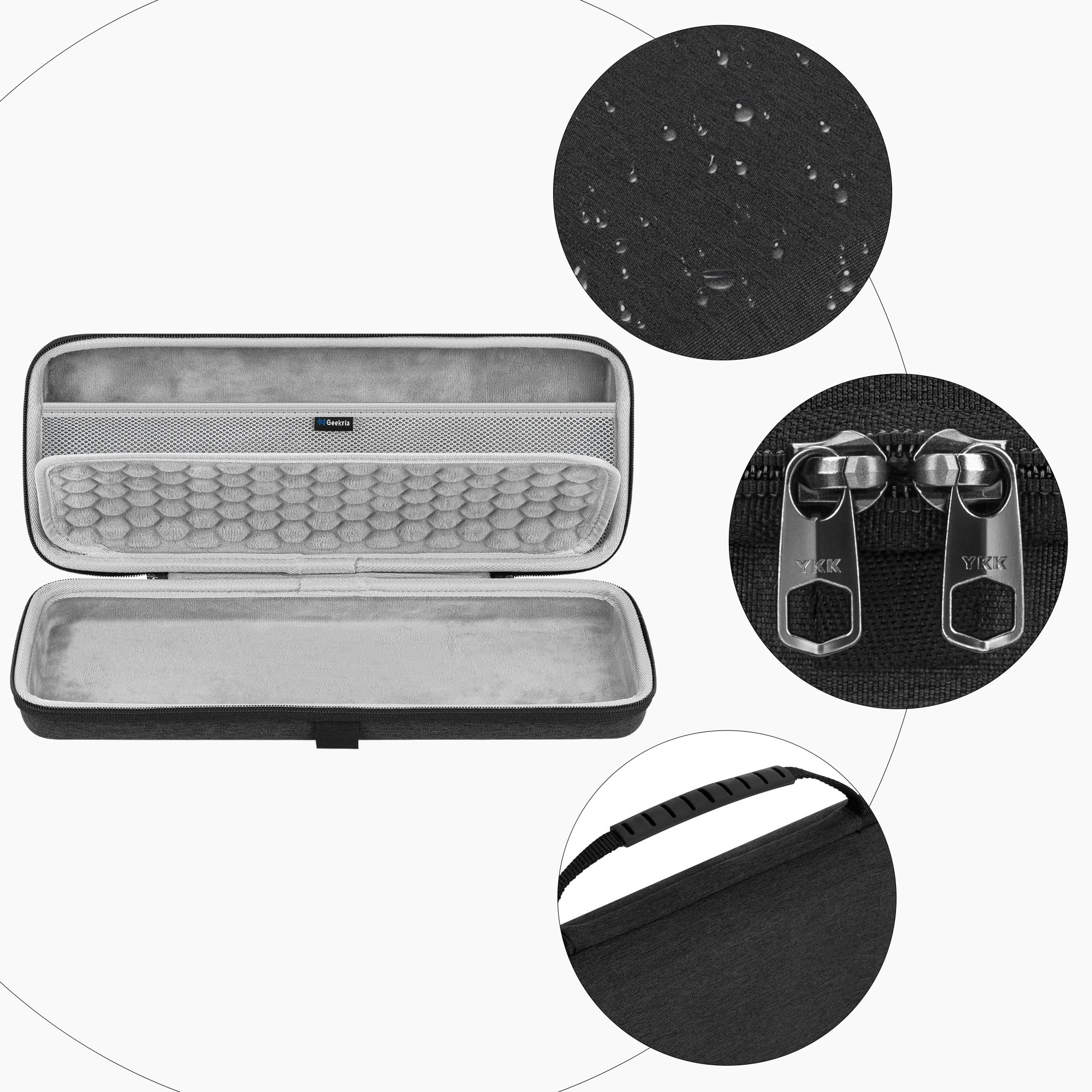 GEEKRIA Funda de Transporte para Interfaz de Audio, Compatible con Yamaha SEQTRAK/Mobile Music Ideastation, Bolsa de Viaje rígida de Carcasa EVA (Gris Oscuro)