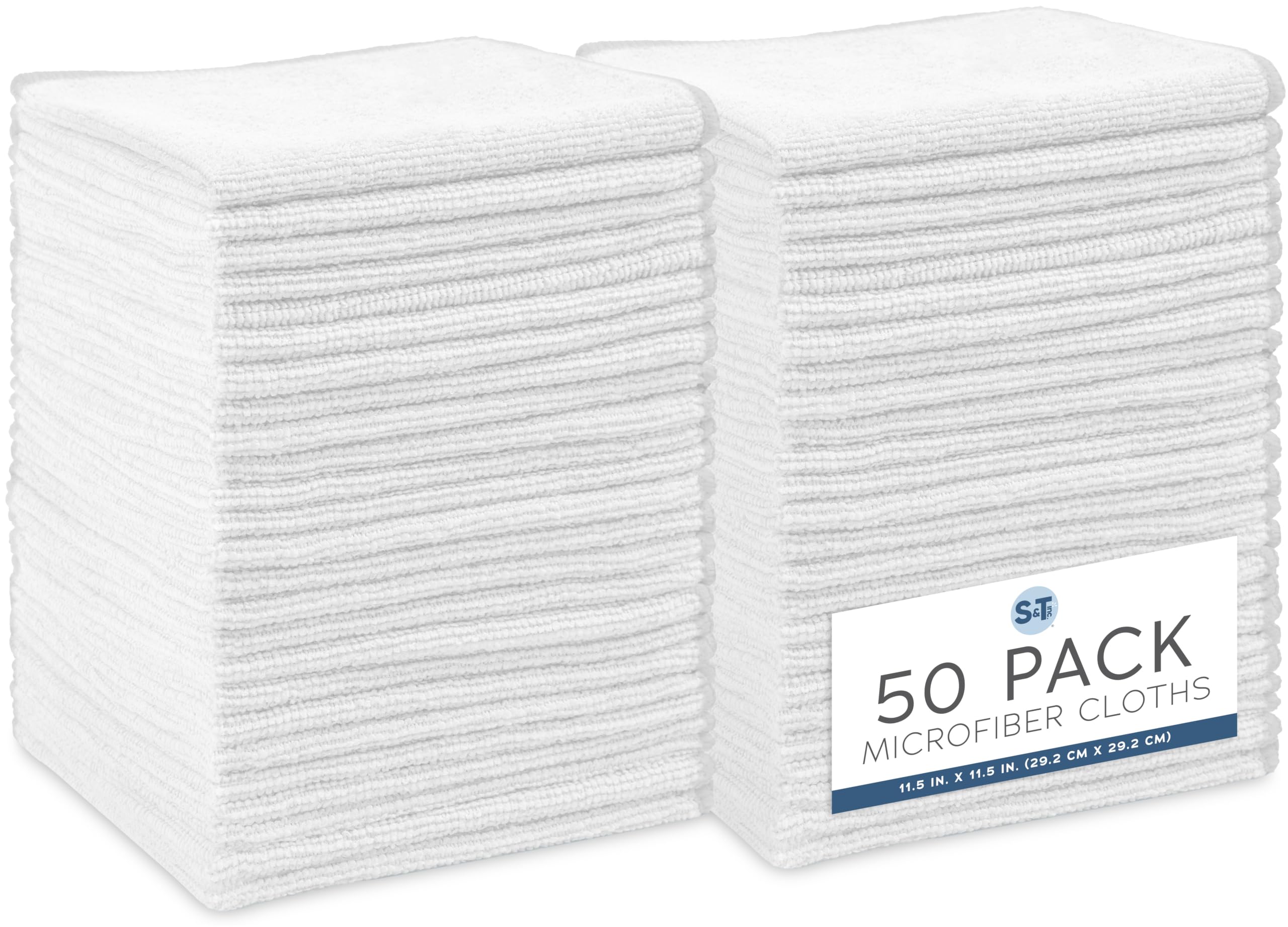 S&T INC. Microfiber Cleaning Cloth (50 Pack)