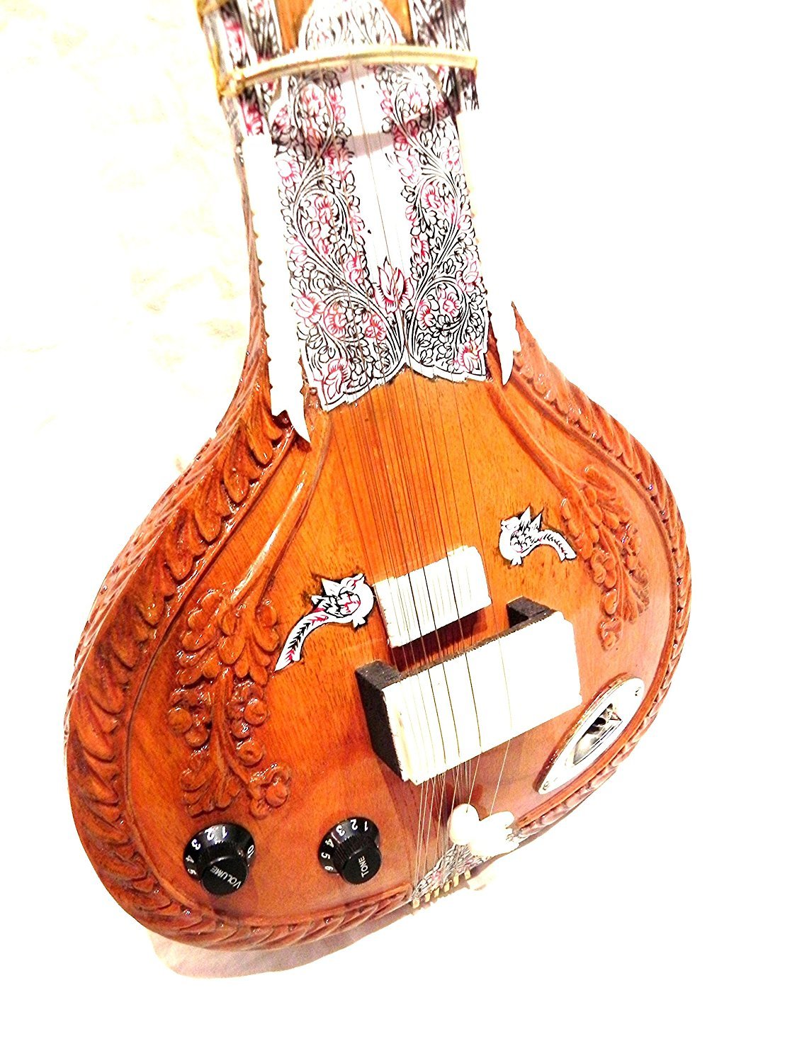 Sitar elettrico in stile Shri Ravi e Shankar, realizzato a mano, in legno di Torn, con corda e borsa