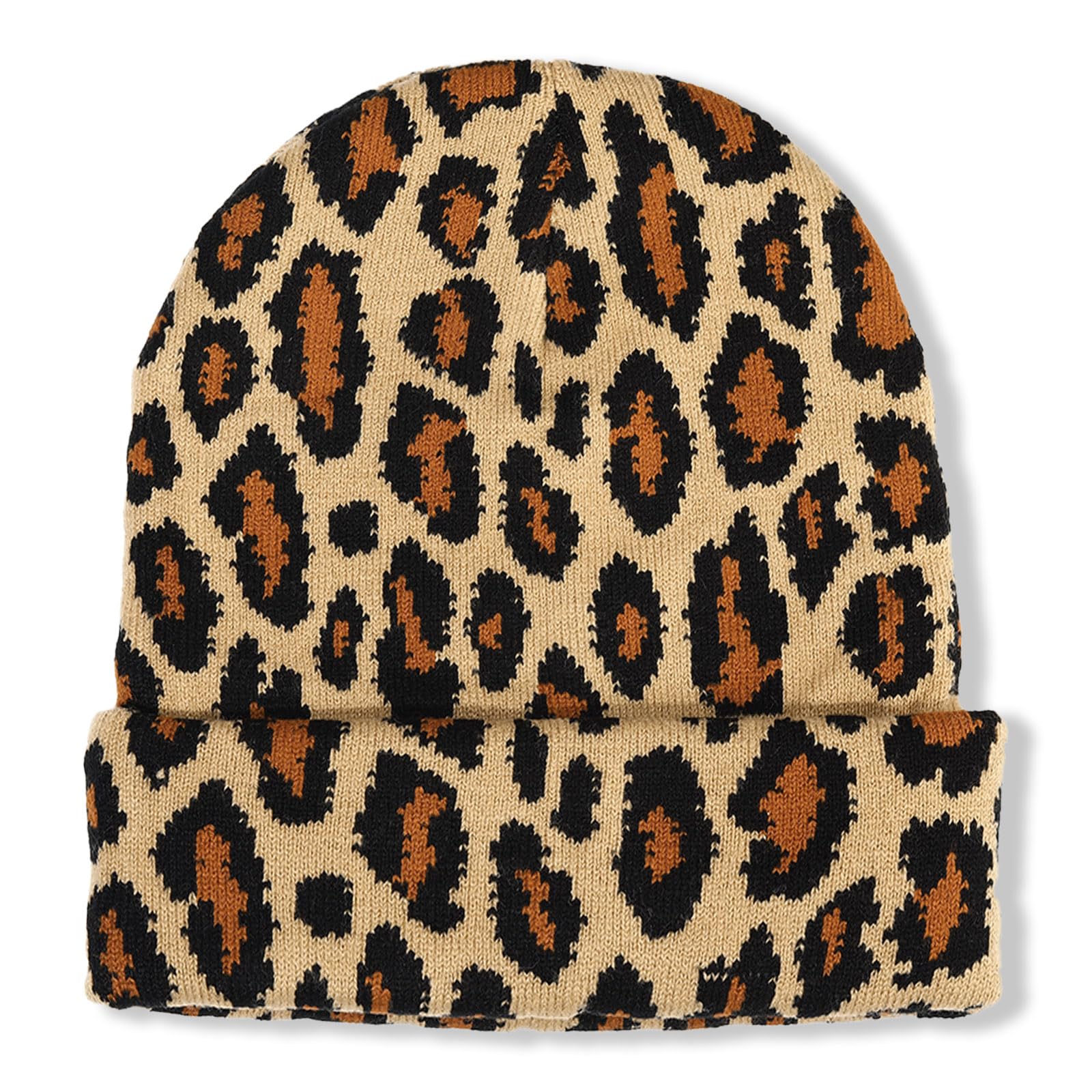 Cheetah Leopard Print Beanie Hat Gifts for Women Pattern Skull Cap Hat Girls Fashionable Animal Themed Lover Gifts Casual Novelty Stuff