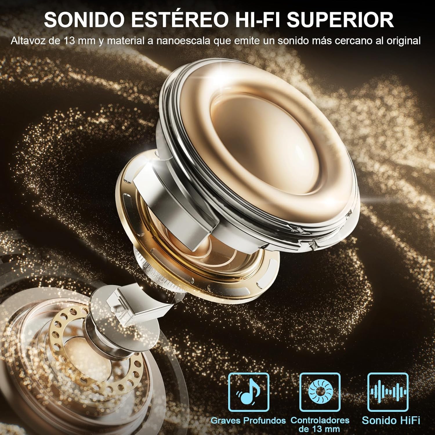2026 Auriculares Inalambricos Bluetooth, Auriculares inalámbricos 5.4 HiFi Estéreo, 48H Cascos Bluetooth con 4 ENC Cancelacion Ruido HD Mic, IP7 Impermeable Cascos Pantalla LED/Carga Rápida Tipo-C