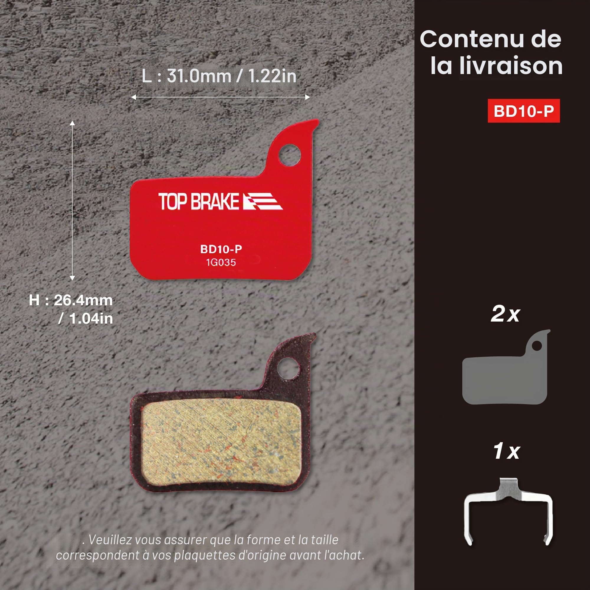 TOP BRAKE Plaquettes de Frein à Disque compatibles avec AVID SRAM Level TLM/Ultimate/Force 22/Force 1/Red eTap HRD/Rival 1/Rival 22/S700 B1/S900 HRD | Vélo Route Gravel