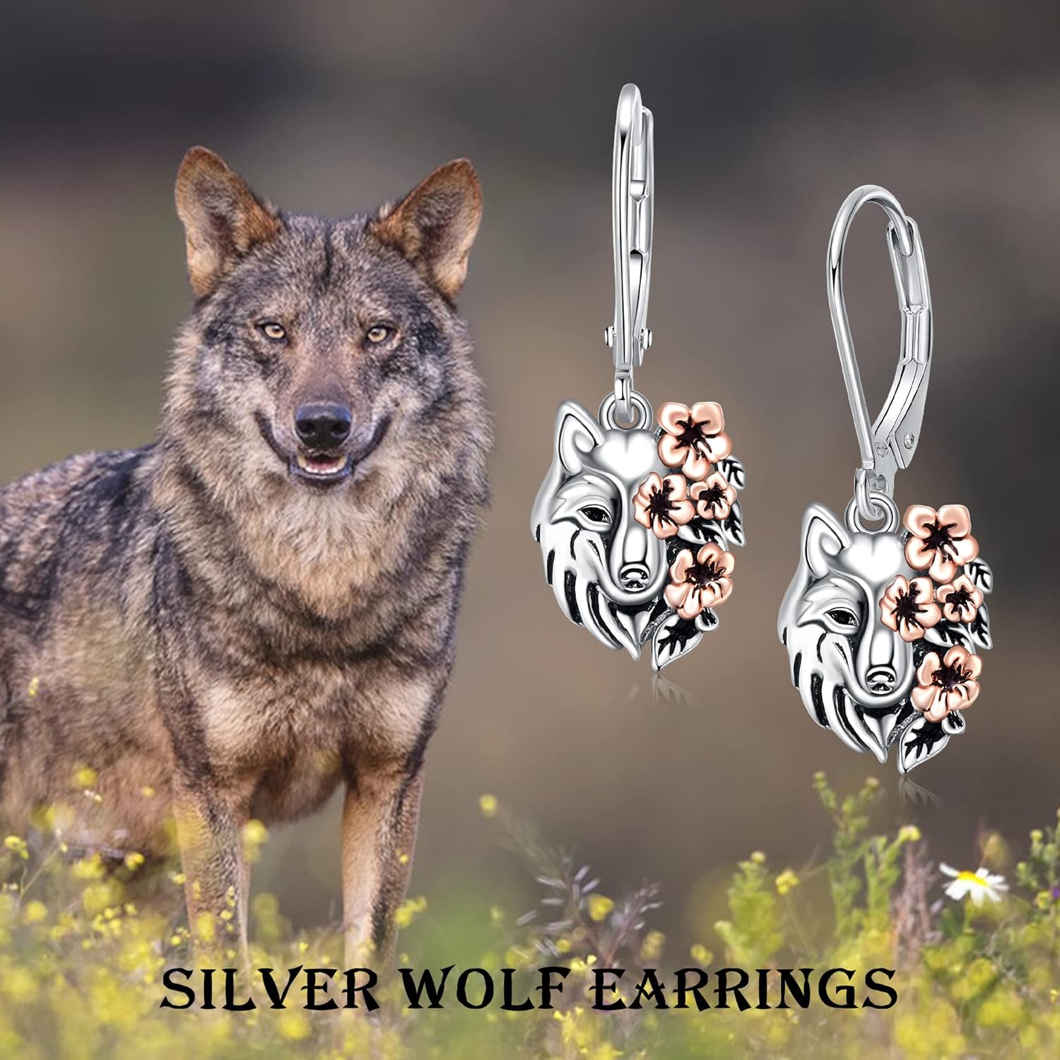 YAFEINI Wolf Earrings 925 Sterling Sliver Wolf Jewelry Wolf Gifts for Women
