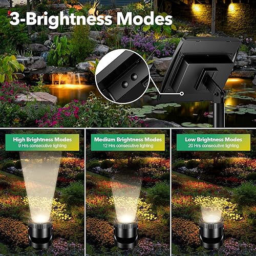 Miniatura 5 de POPOSOAP Luces solares para estanque, 3 en 1, luces de estanque subacuáticas blancas cálidas, focos LED impermeables IP68 para estanque, jardín,