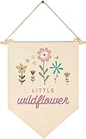 Vista 1 de Banderín Pequeño de Flores Silvestres - Bandera de Pennant Colgante de Lienzo, Señal de Pared Decorativa, Regalo para Guardería, Dormitorio, Sala