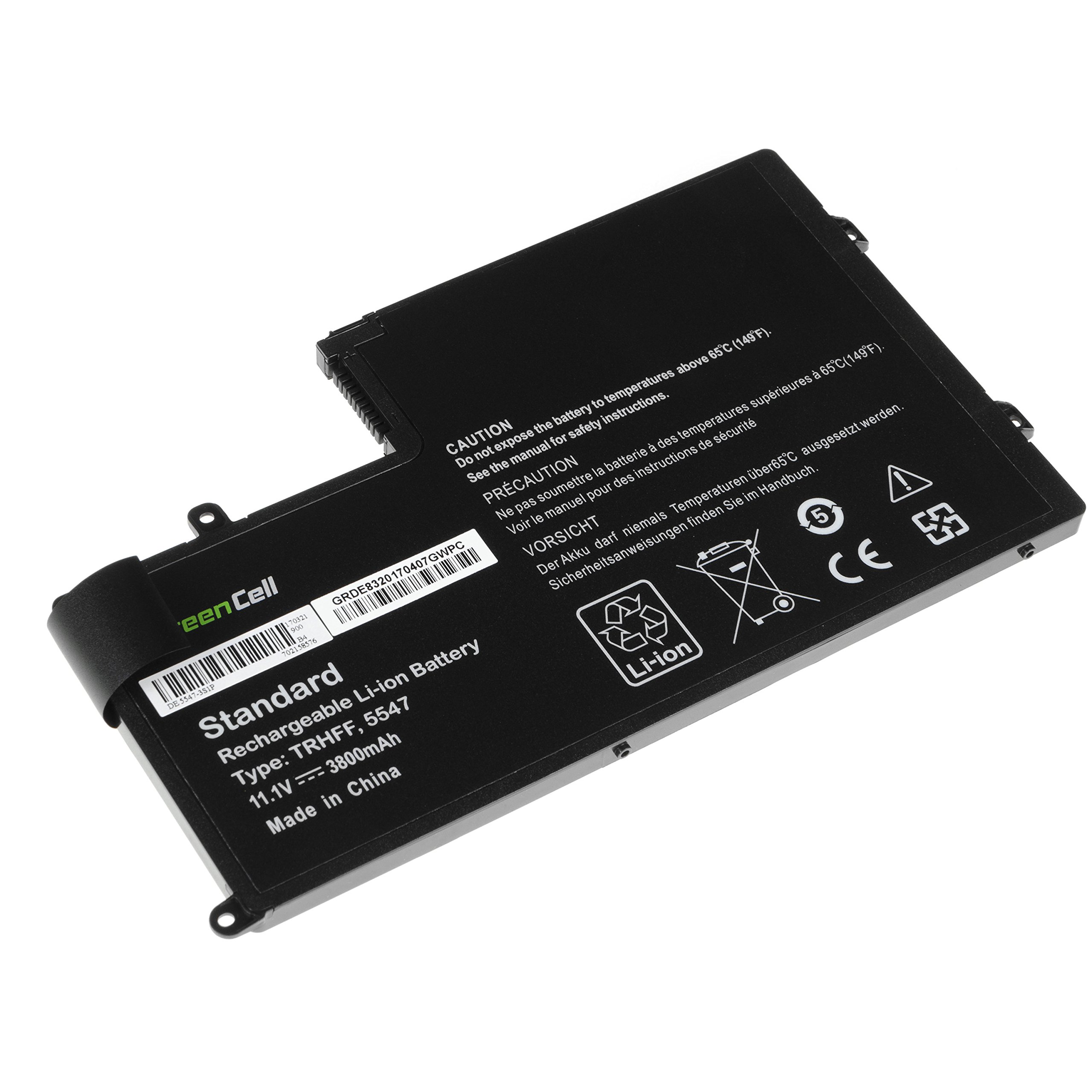 Green Cell® TRHFF Batería para DELL Latitude 3450 3550 Inspiron 15 5542 5543 5545 5547 5548 5557 14 5442 5443 5445 5447 Ordenador (3400mAh 11.1V Negro)