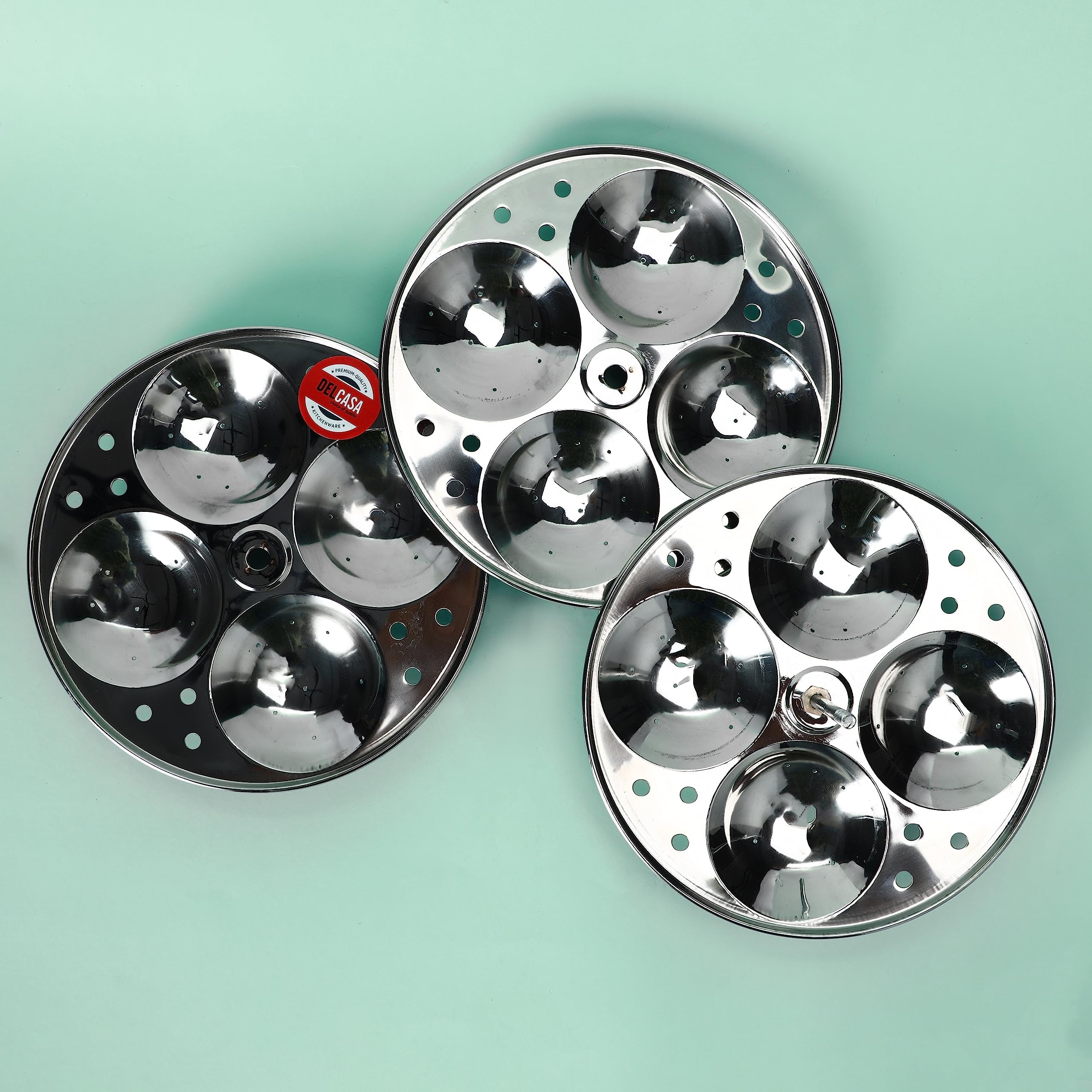 Delcasa Idli Stand, Stainless Steel 3 Plate Idli Stand, DC2749