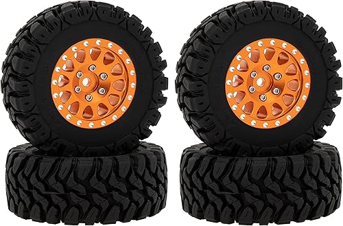 4 neumáticos MEUS RACING RC de 1.2 pulgadas, 64 x 24 neumáticos para TRX4M SCX24 FCX24 RC (amarillo, tipo B)