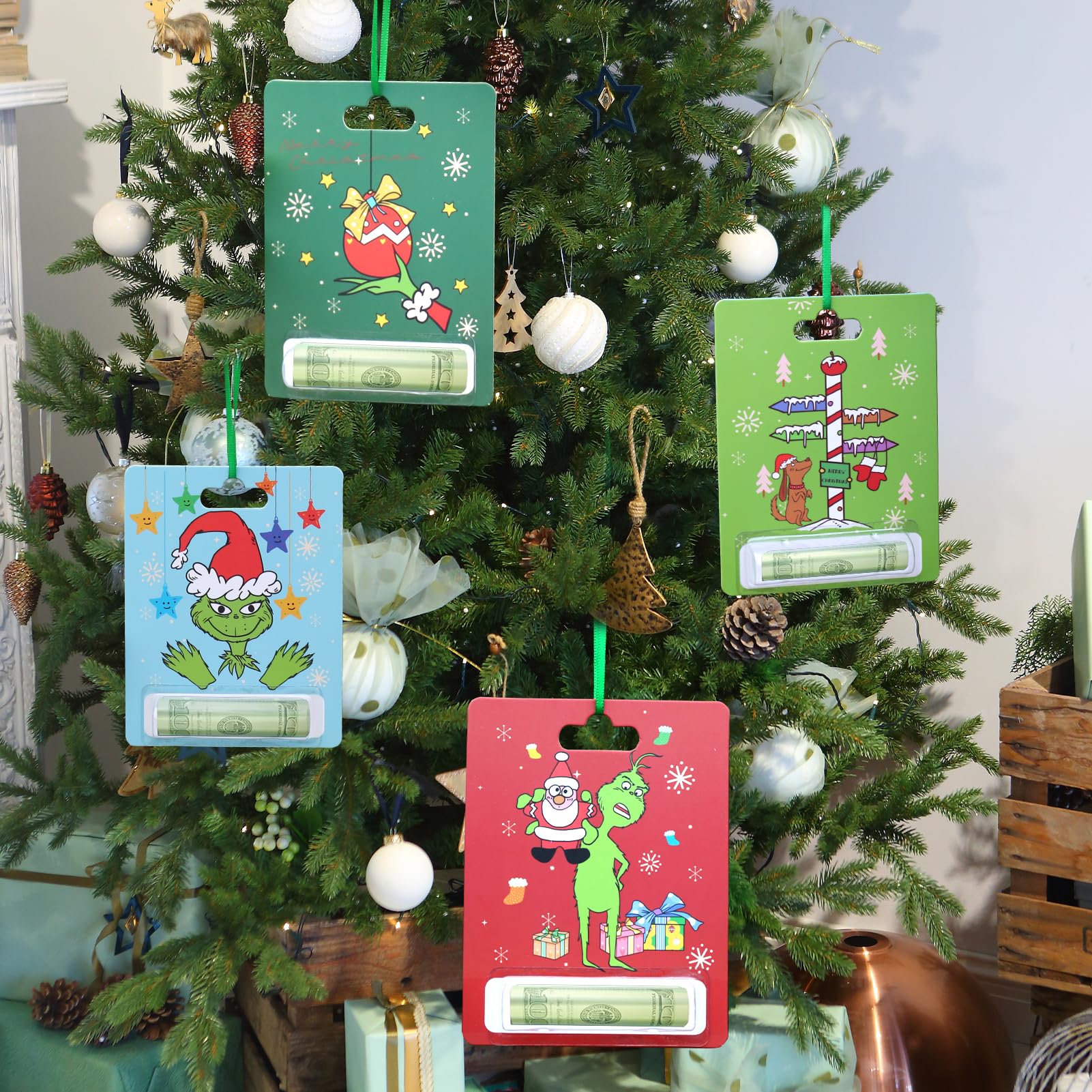 Ainiupi Lot De 2 Porte-cartes De Noël Avec 10 Emplacements, Porte