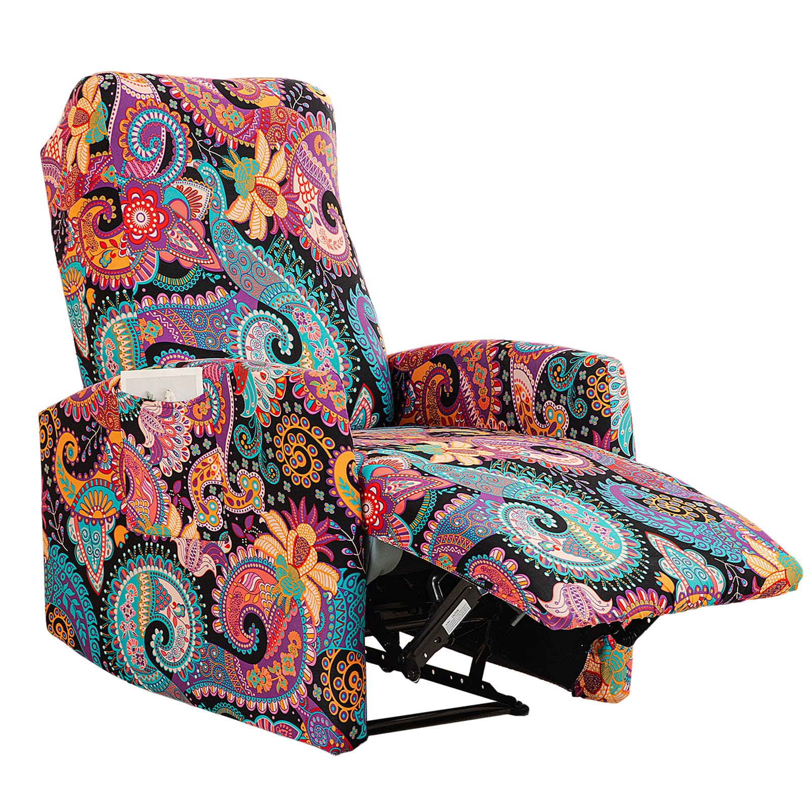 Eco-Ancheng Recliners Covers Small Recliner Slipcover Stretch Recliner Sofa Slipcover for Home Theater Seating with Elastic Bottom Chair Covers 1 Seat Recliner Protector with Pocket for Recliners,03