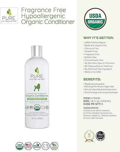 Miniatura 3 de Pure and Natural Pet - Acondicionador orgánico hipoalergénico sin fragancia 16 oz.