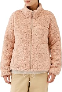 [Amazon Essentials] シェルパジャケット ジップアップ スタンドカラー フリース レディース