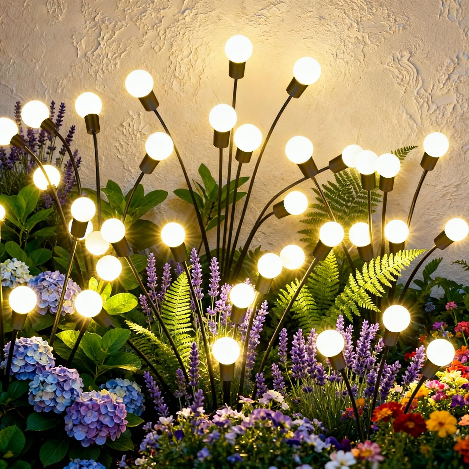 Solar Lights Outdoor Waterproof 2 Pack 16LED Solar Swaying Lights Firefly Lights for Yard Patio Pathway Decoration Unique