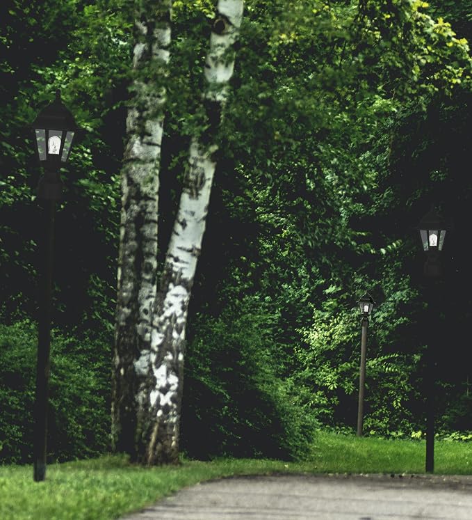 Ciata Outdoor Post Lights, Lámpara de Pie, Negro, Vidrio Claro miniatura 6