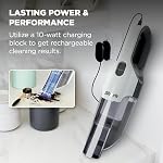 Shark Cyclone PET Aspirateur portatif avec, HyperVelocity Suction, puissant pickup pour les cheveux d'animaux, léger, XL Cup de poussière, y compris outil de rembourrage, 8" Outil à crémaillère, brosse à frotter, Pearl Blanc, AA701
