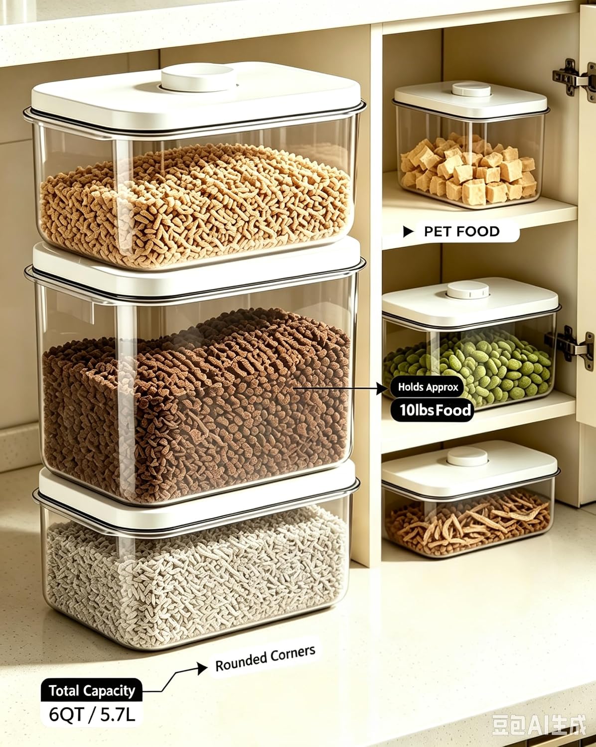 LivLab Mker 10lbs Dog Food Storage Containers With Lids & Cup image 5