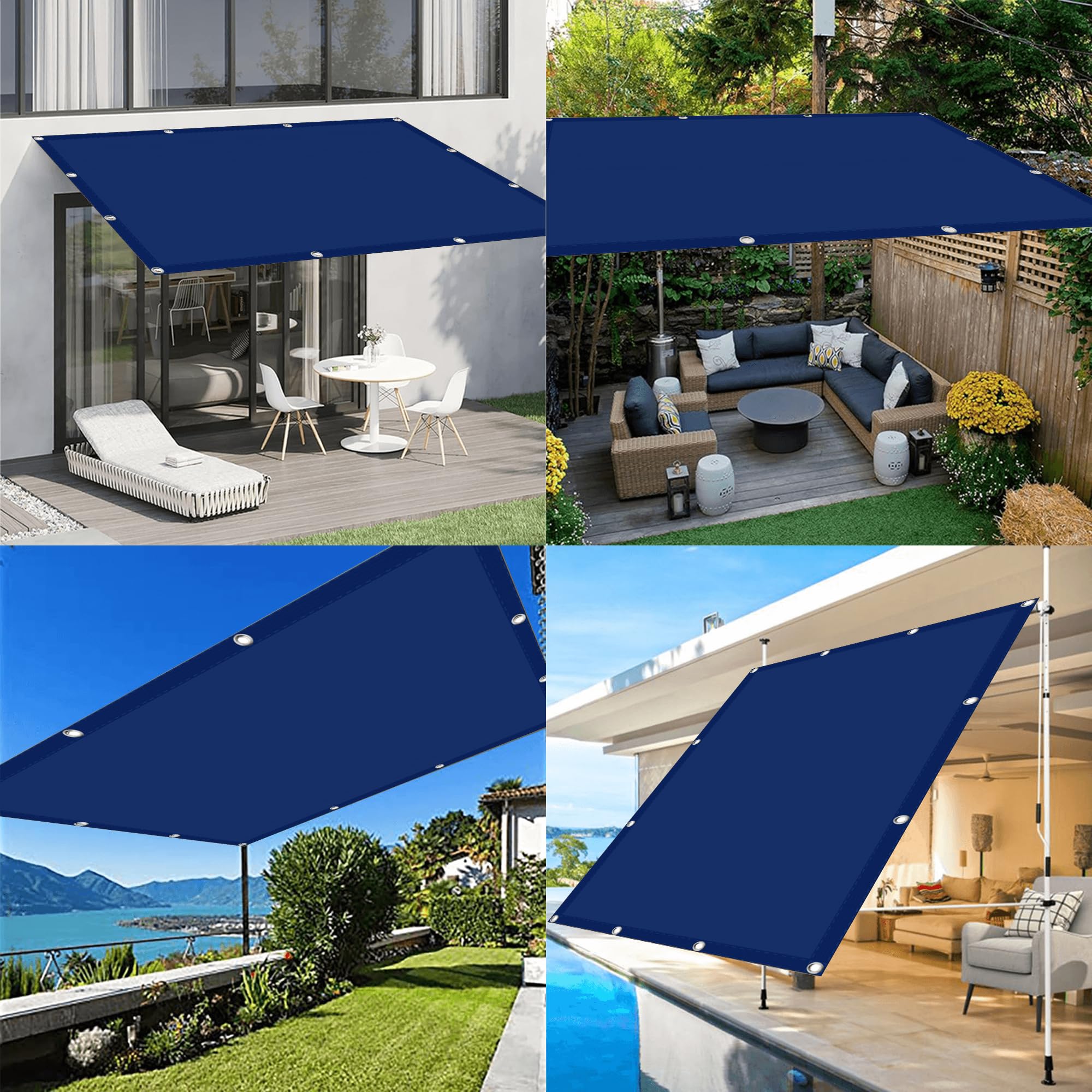 Waterpof Sonnensegel, rechteckig, 50 x 100 cm, UV-Schutz, für Balkon, Garten, Camping, Terrasse, Polyr