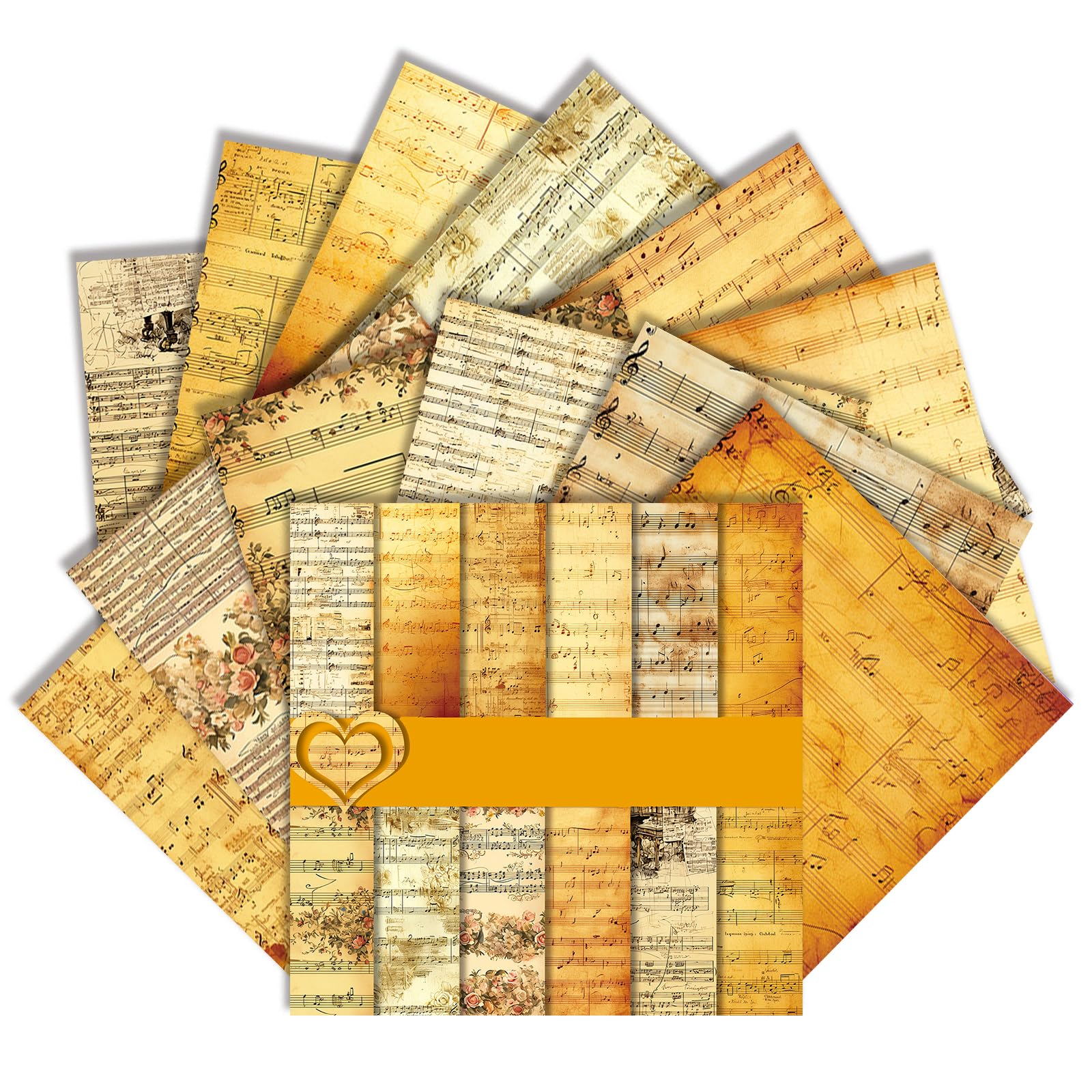 6×6 Inch Vintage Music Scrapbook Paper 24 Sheets (Vintage Score)