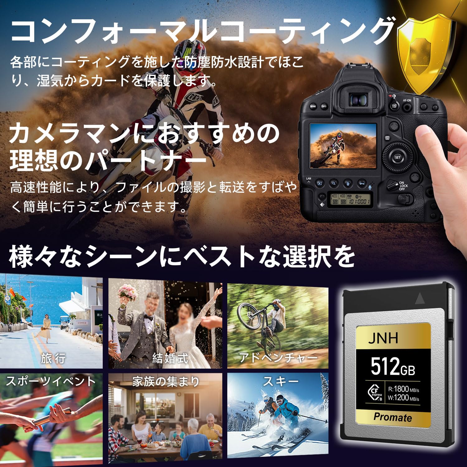 Amazon | CFカード CFexpress Type B メモリーカード 512GB 【DRAM搭載