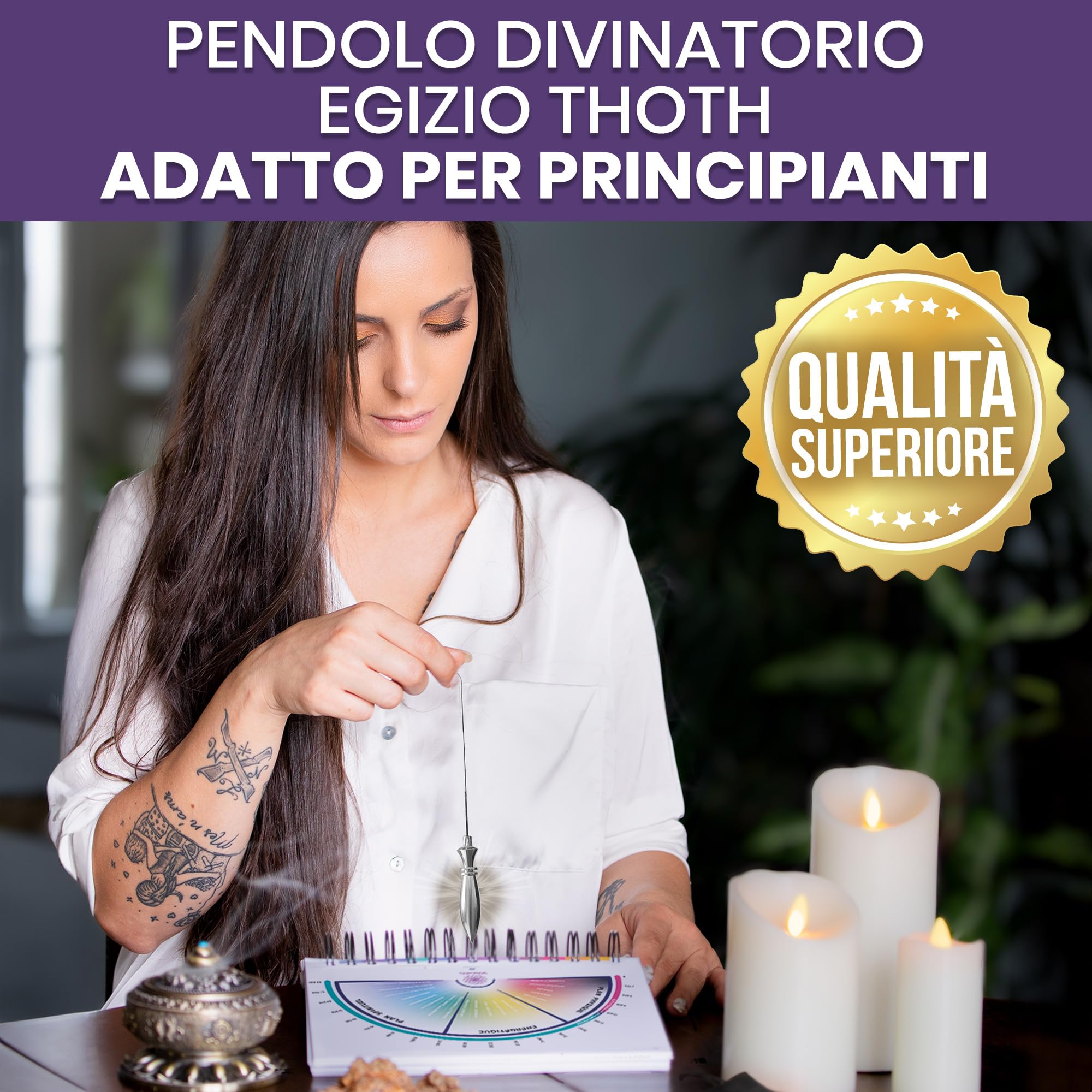 VIBRATIS Bacchette per Cercatore con Pendolo Egiziano Thot - Kit di Radiestesia in rame - Precisione e Affidabilità per Geobiologia, Paranormale e Divinazione - Marchio francese