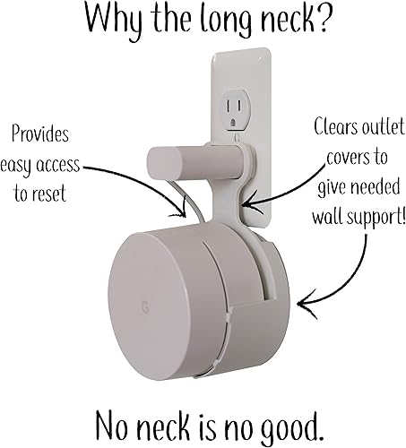 Vista 5 de Dot Genie Google WiFi [enchufe rectangular antiguo - no enchufe redondo actual] Soporte de montaje de toma: sin tornillos desordenados (paquete de 3)