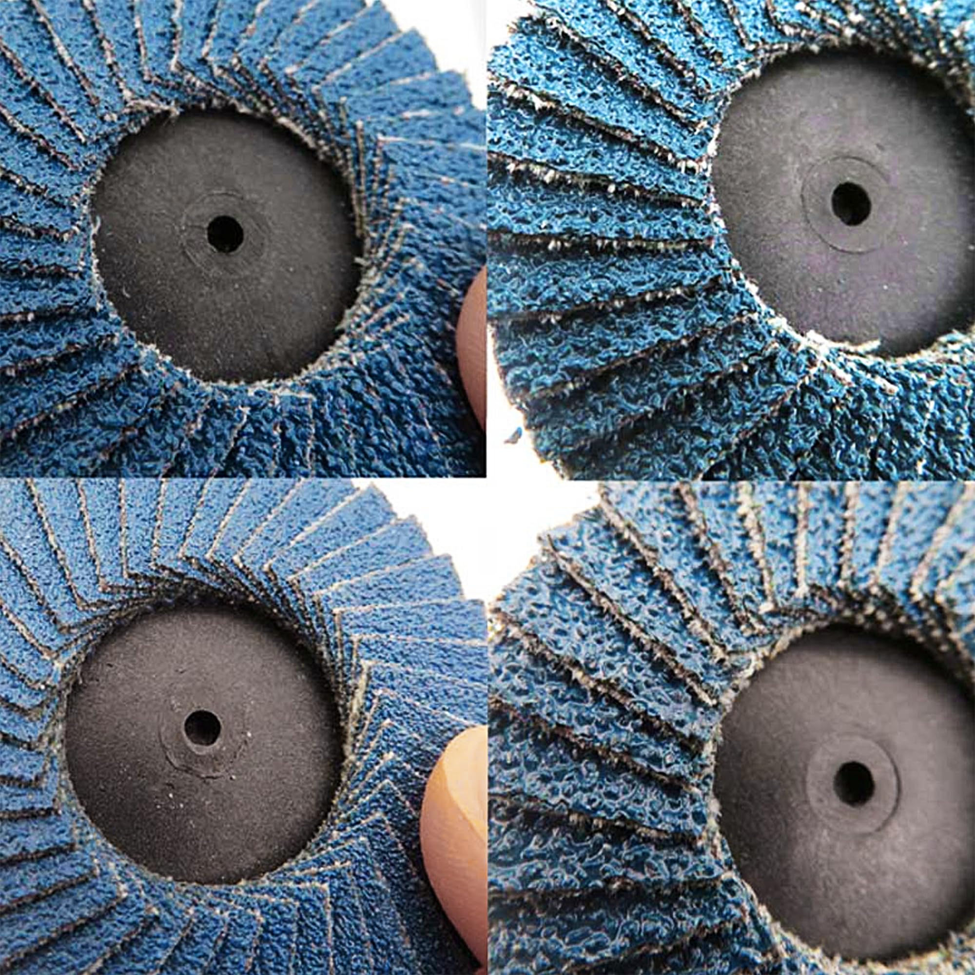 Lot de 32 disques à lamelles de 50 mm pour perceuse, disques abrasifs de 5 ", grain 40/60/80/120, en corindon de zirconium, avec adaptateur de 6,35 mm, pour métal, bois, acier rapide