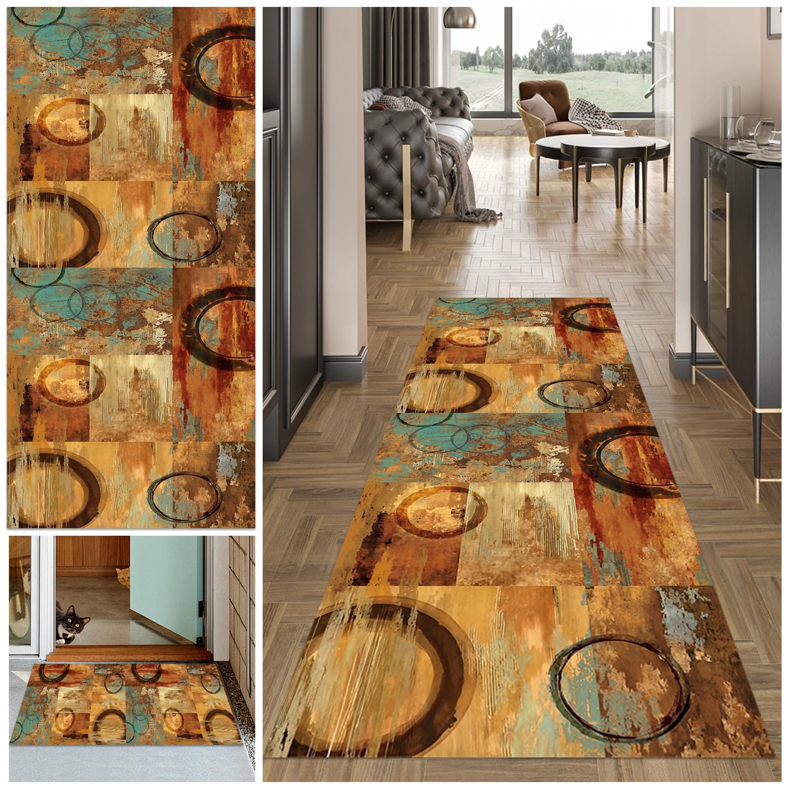 MXOUAJ Long Runner Rug for Hallway 40 x 120 cm Washable Carpet Runner Rugs