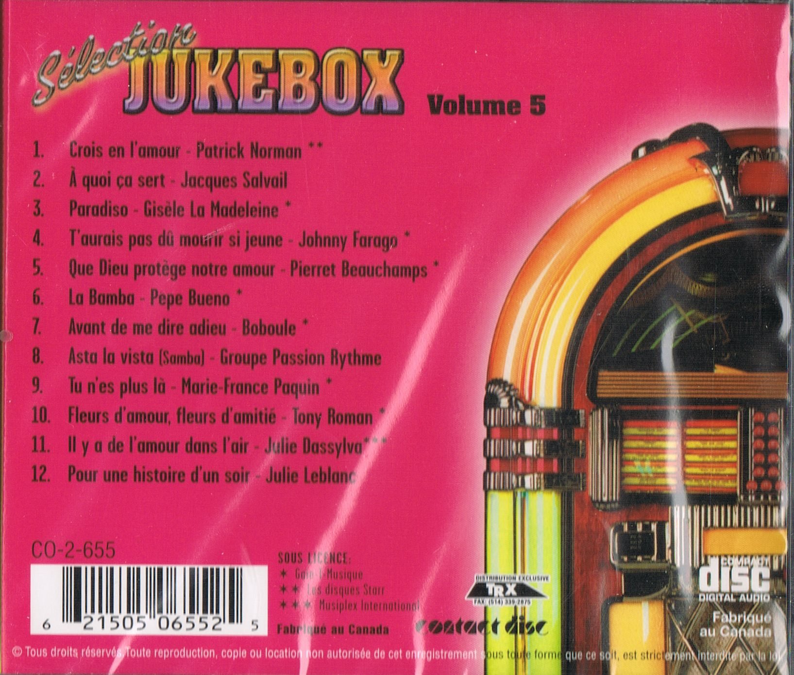 SELECTION JUKEBOX Vol. 5 [Audio CD] Artistes Variés