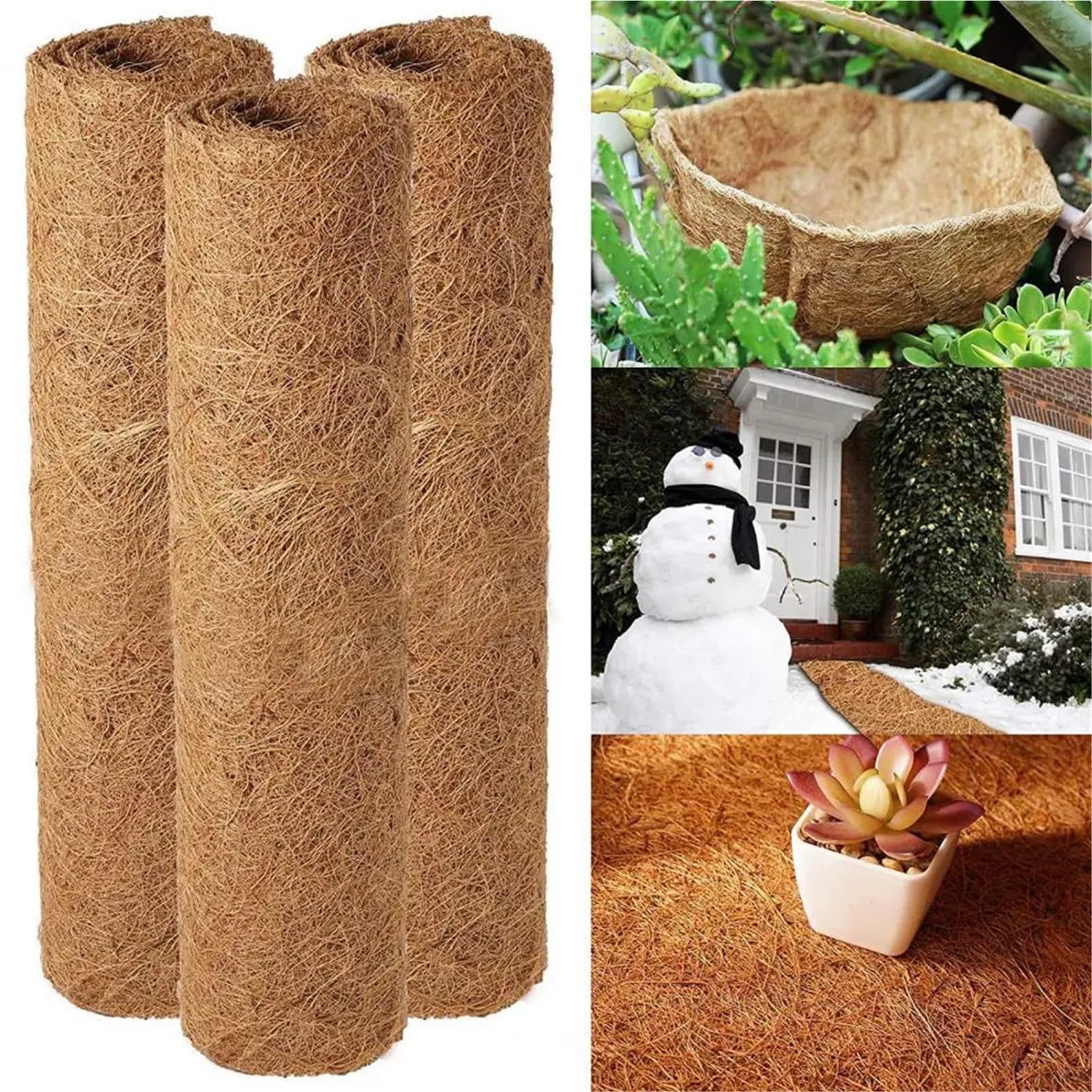 Kokosmatte 3er-Pack atmungsaktive, reißfeste Kokosfaser-Einsätze for Kokospflanzgefäße, Gartendekoration, for Aufhängen von Drahtkörben