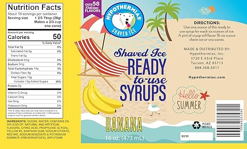 Miniatura 7 de Jarabe de hielo afeitado, sabores de jarabe de cono de nieve, jarabes de granizado, jarabe de hielo - Azúcar de caña pura (paquete de 6 pintas16