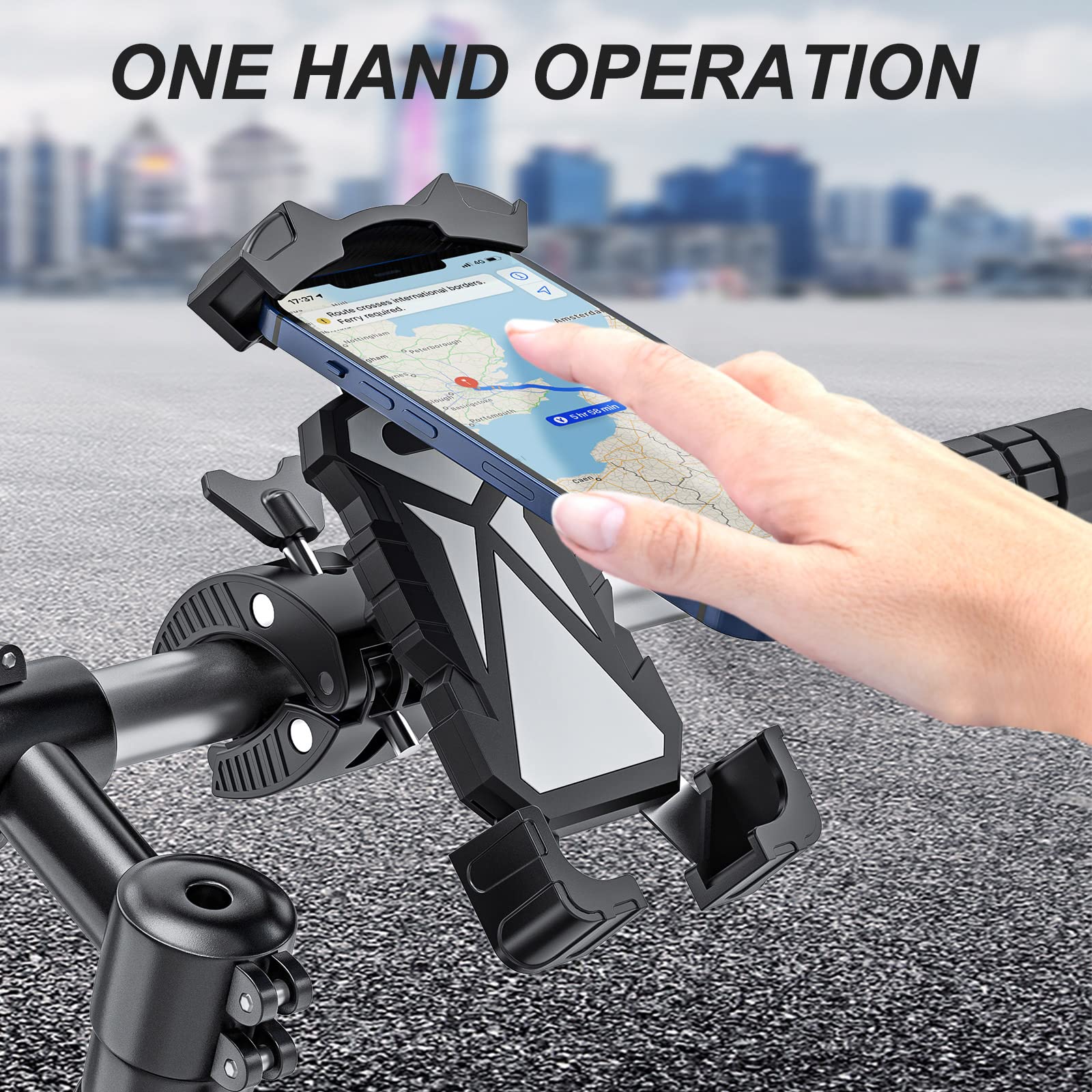 Support de téléphone pour guidon de moto - Pour la plupart des téléphones portables et GPS - Support pour smartphone