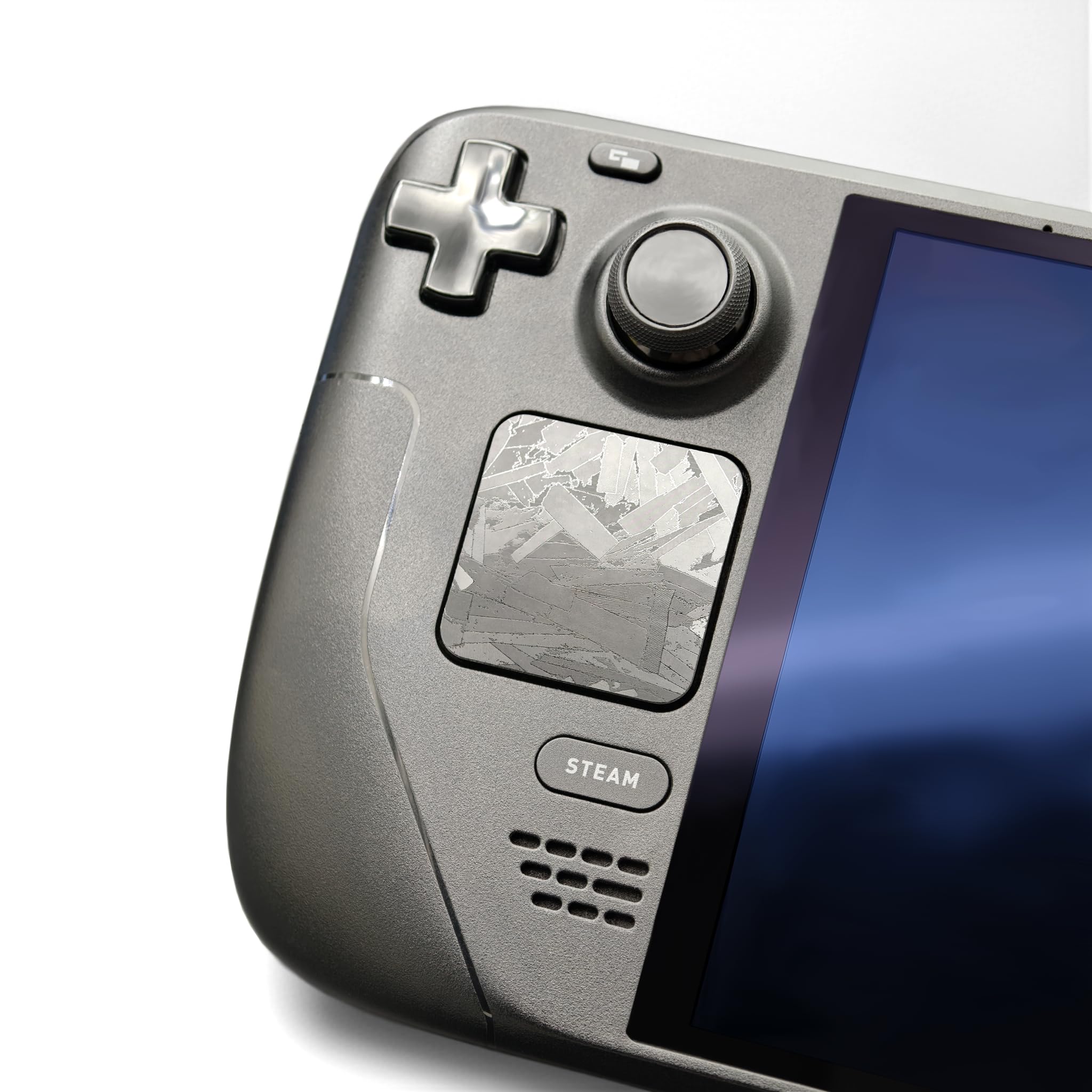 Luck&Link Touchpad Protector Steam Deck, Schutz Haut Textur Aufkleber für steamdeck Touch Trackpads, High End strukturierte Griff Haut(Geschmiedete Kohlefaser-Schwarz, Trackpads)