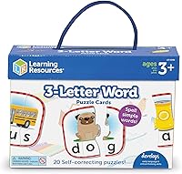 Vista 1 de Learning Resources 3-Letter Word Puzzle Cards, Kindergarten Readniness, Self Correcting Puzzles, Ages 3+