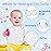 Zainpe 6Pcs Snap Muslin Cotton Baby Bibs White Adjustable Drool Bib with 6 Absorbent Soft Layers, Machine Washable Unisex Burp Cloths for 3 to 36 Months Boys Girls Infant Newborn Toddler