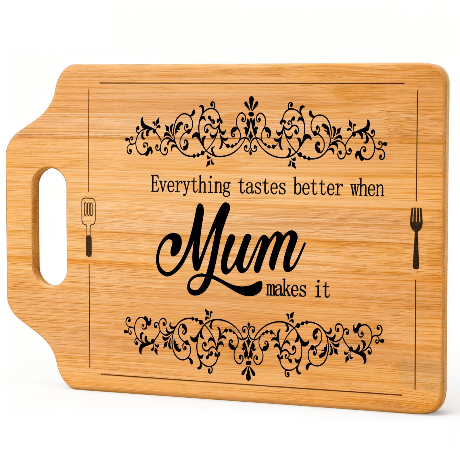 Mothers Day Gifts for Mum,Mum Birthday Gifts,Handmade Bamboo Cutting Board, Mum Gifts from Daughter & Son on Mother's Day Birthday Christmas