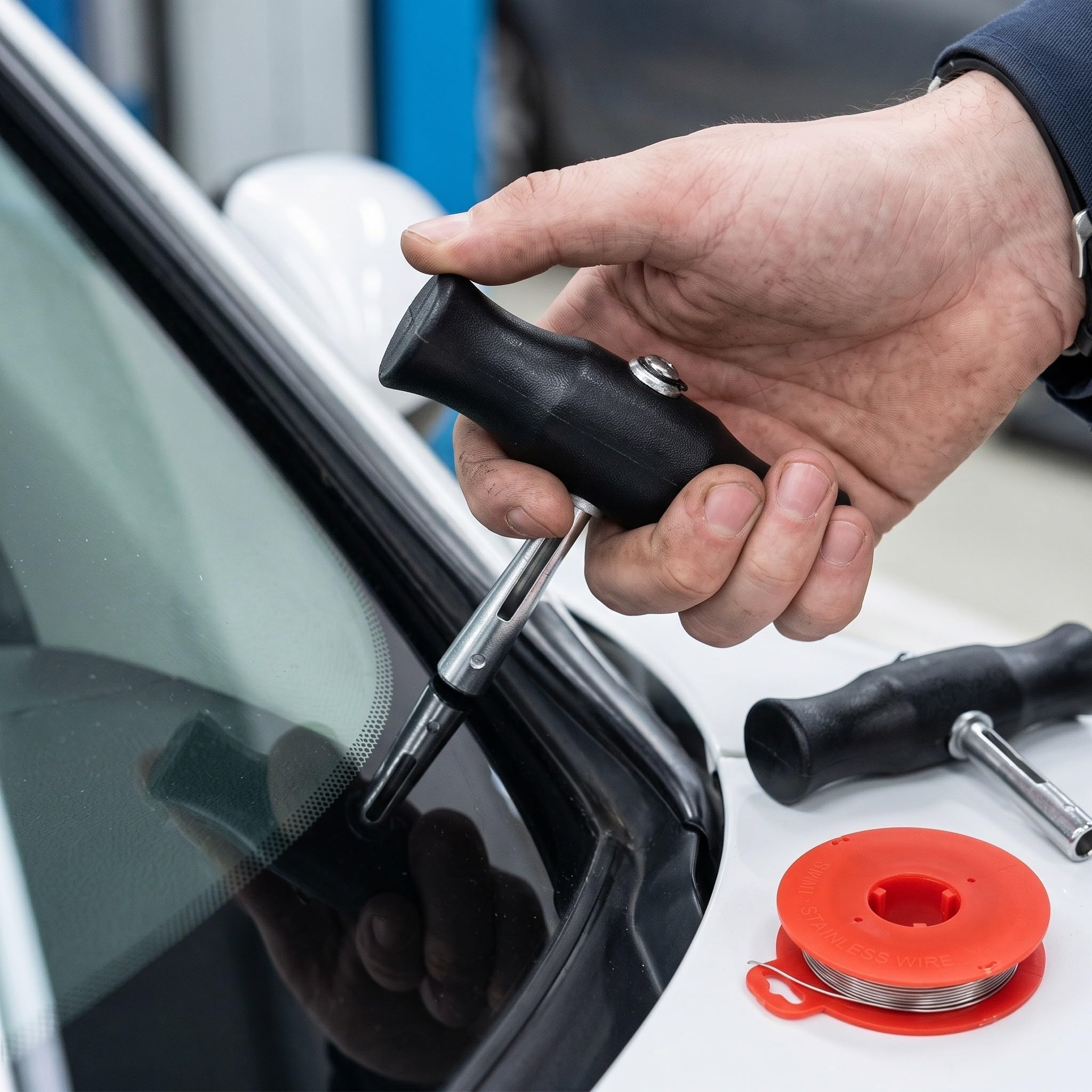 ibasenice 3 Juegos Herramienta Agarres Manuales para Desmontaje E Instalación de Parabrisas de Acero y Abs y Alambre de Alta Elasticidad para Reparación Automotriz en Talleres
