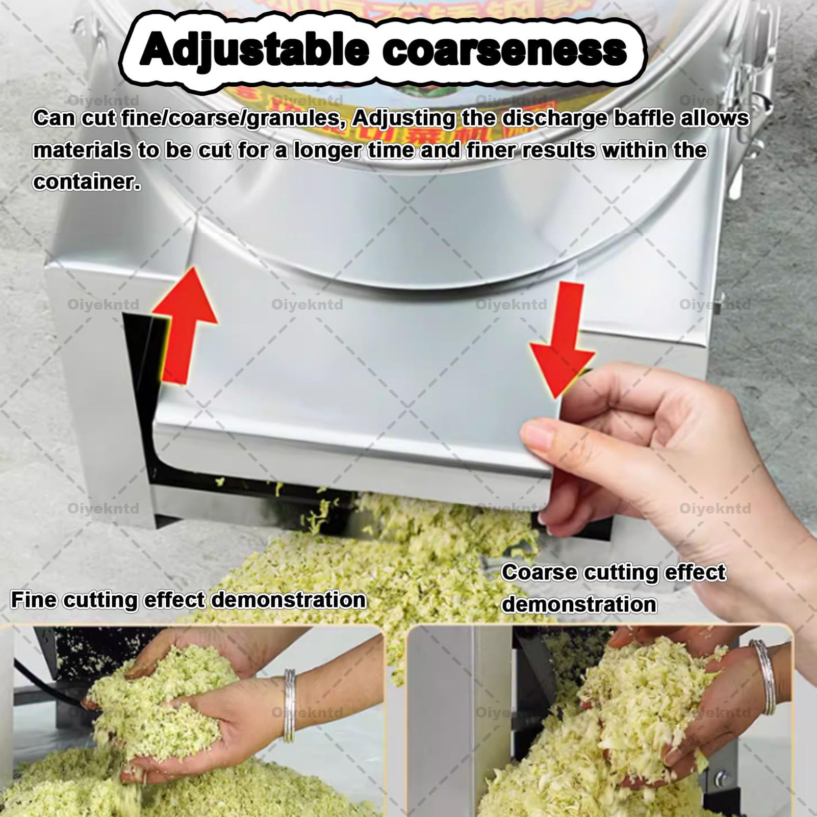 Trituratore per la lavorazione di mangimi per pollame, trituratore in acciaio inossidabile per impieghi gravosi con 4 lame, elevata efficienza di produzione, per verdure, cereali, fattorie 2400W