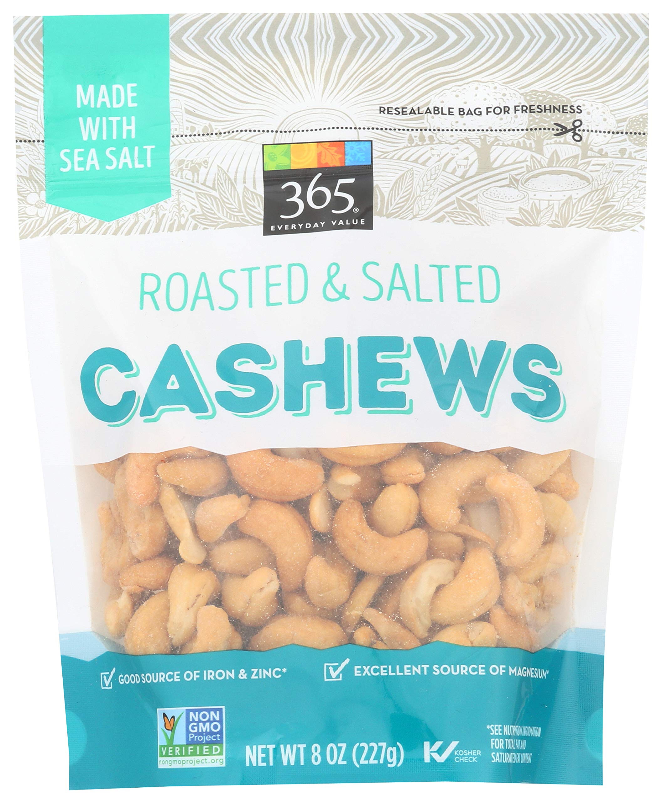 365 Everyday Value, Cashews, Roasted & Salted, 8 oz