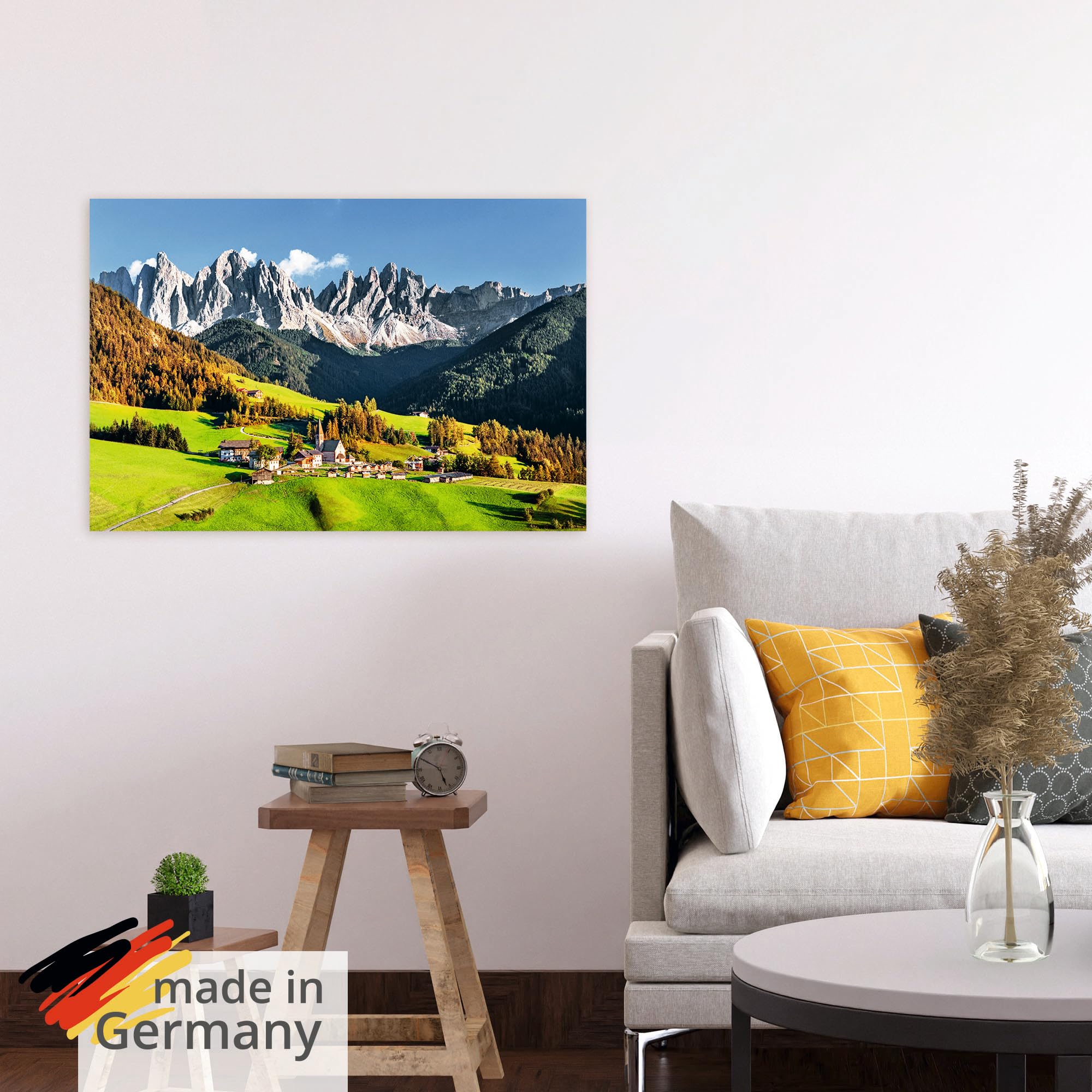 ARTLAND Wanddeko Poster & Kunstdrucke Wandposter 120x80 cm Querformat Alpen Berge Landschaft Italien Berge Gebirge U1TF