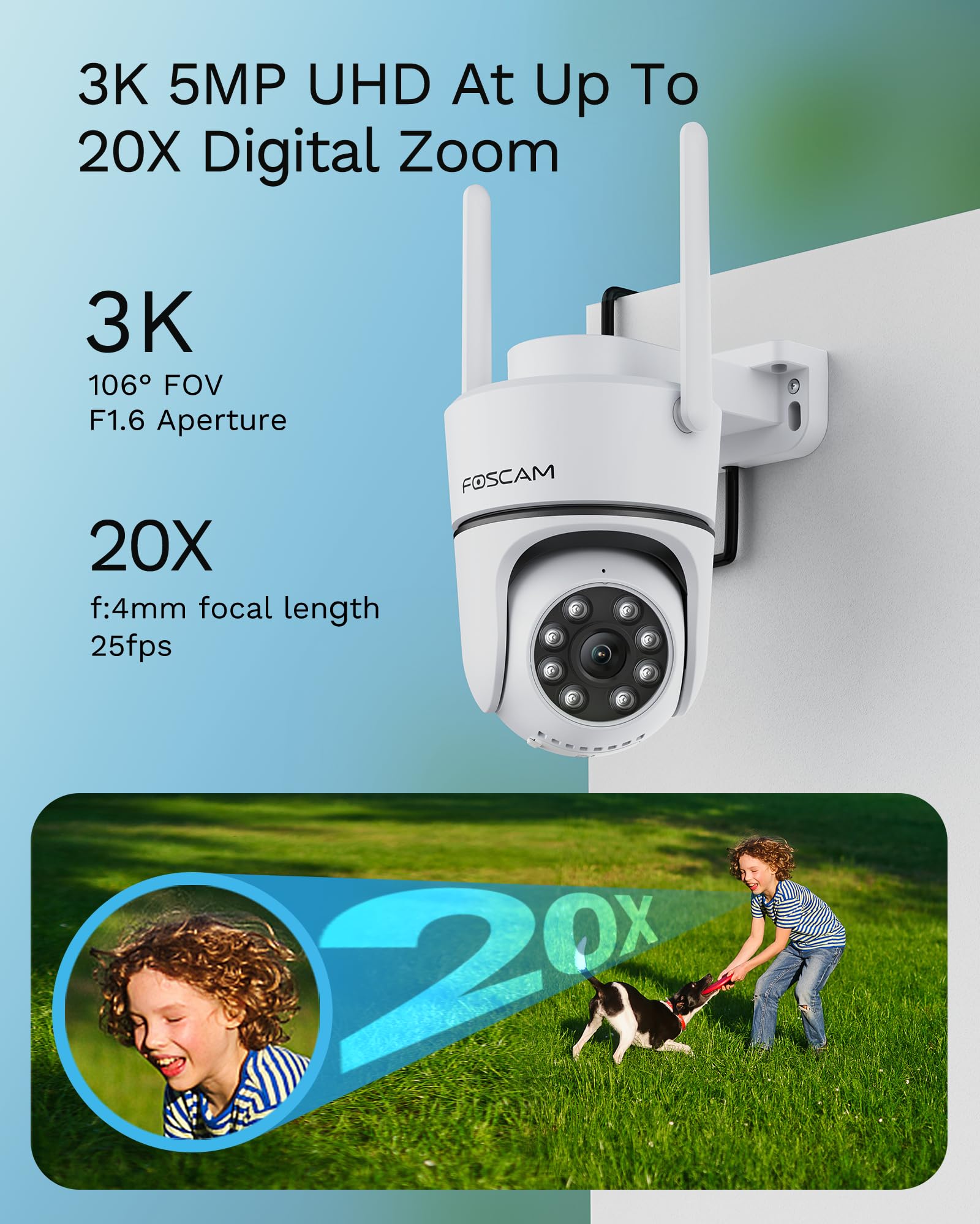 Amazon.com : FOSCAM PD5 3K Outdoor WiFi Camera, 2.4G/5G Auto Track