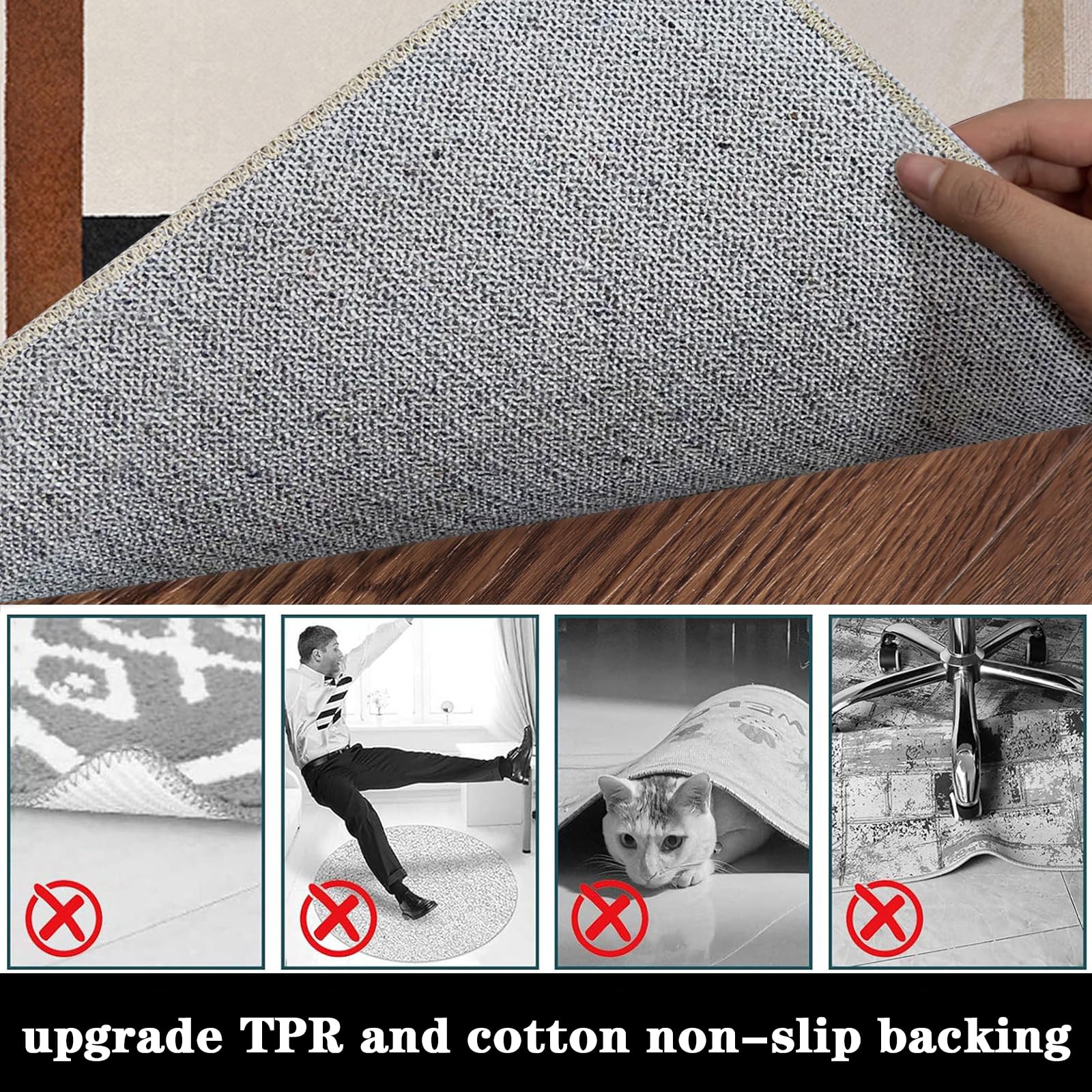 Tappeto per Sedia con Ruote, Tappeto Sedia Ufficio, Tappeto Salvapavimento Antiscivolo Tappetino Pavimenti, Tappeto Protettivo Sottosedia per Parquet e Pavimenti Duri/Piastrelle 100 x 140 cm