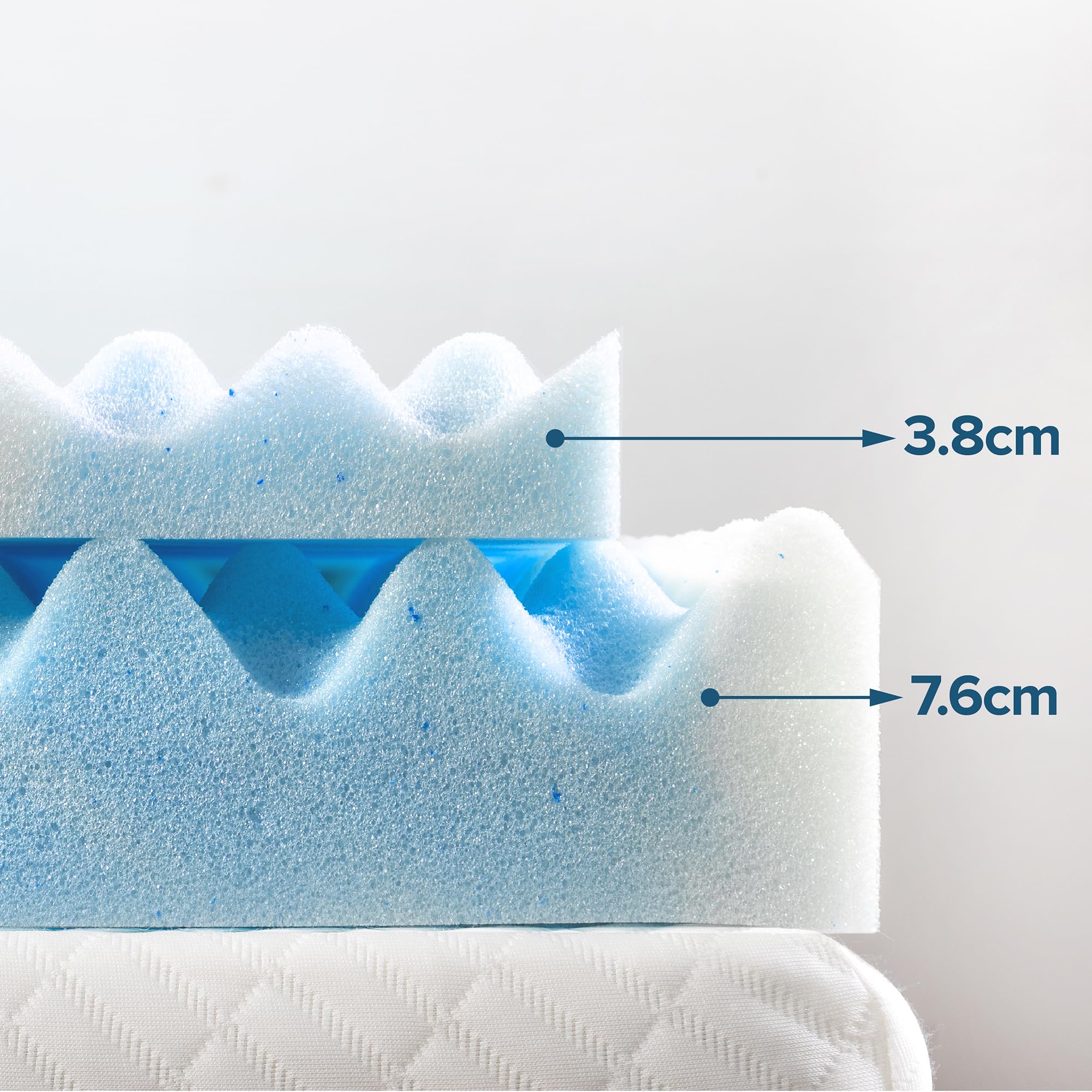 Zinus Nakładka na materac 140 x 200 cm – stopień twardości H2-H3 – wysokość 3,8 cm, certyfikat Öko-Tex, materac żelowy Cooling Swirl z pianką z pamięcią kształtu