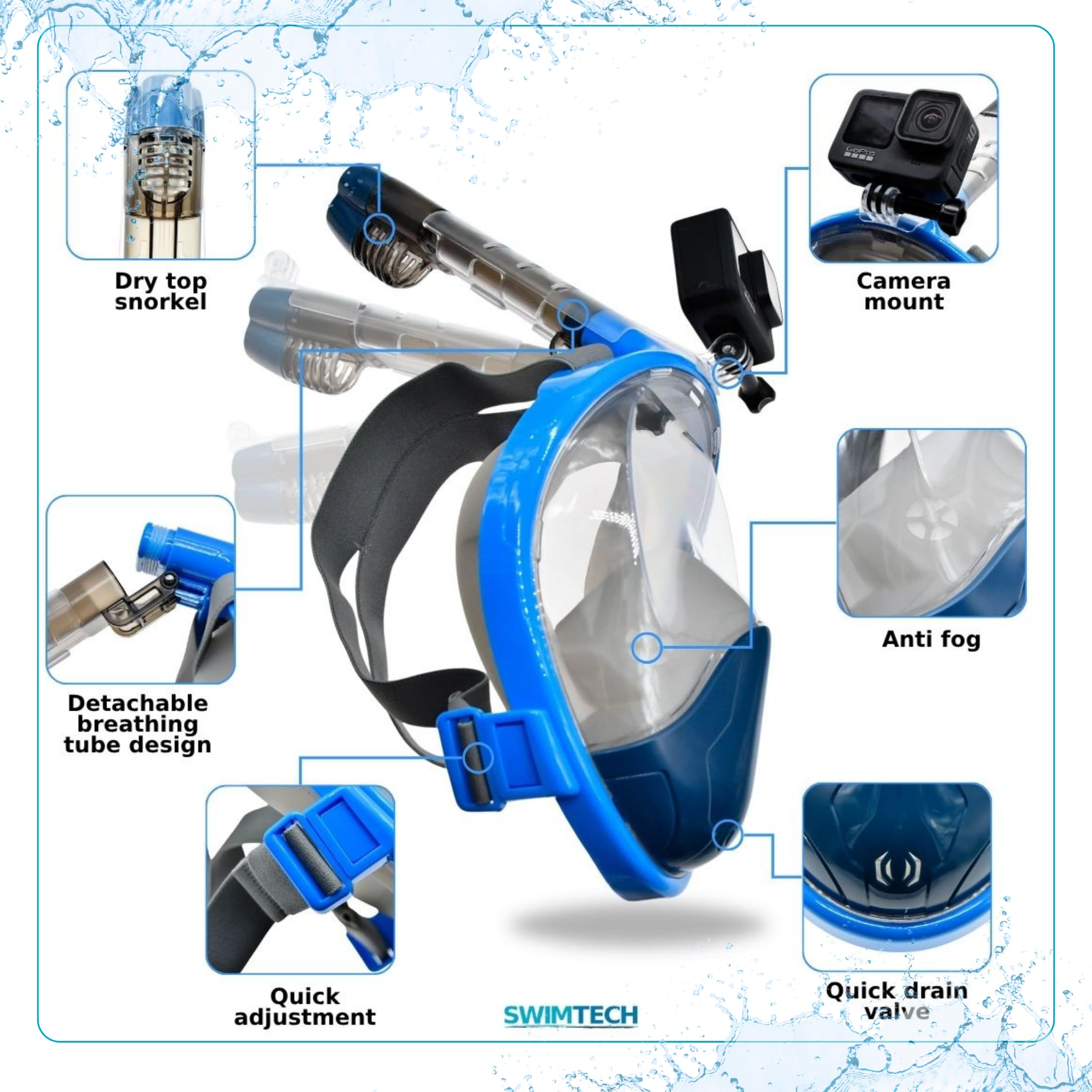 SwimTech Buceo y Snorkel de Gafas de bucear Marca Unisex Infantil
