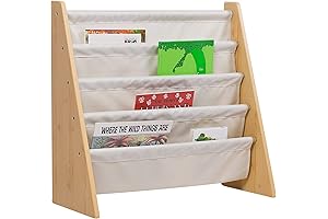 Wildkin Kids Canvas Fabric Sling Bookshelf for Bedrooms, Playrooms, and Classrooms