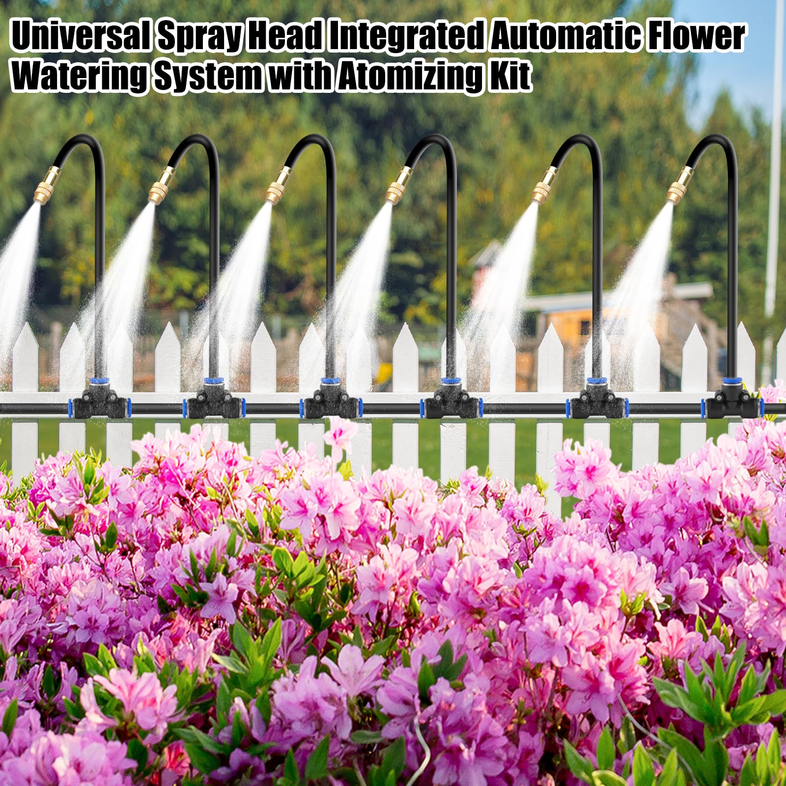 15m Kit de Système d’Irrigation avec Buse Réglable, Système d’Irrigation Automatique Jardin à 360°, Kit d'irrigation automatique réglable à 360 °, Systeme Irrigation Jardin pour Jardin Serre Pelouse